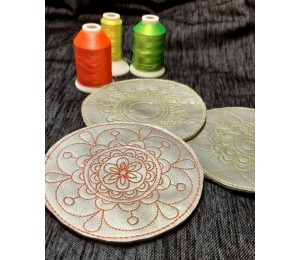 Stickserie ITH - Untersetzer Flower Circles